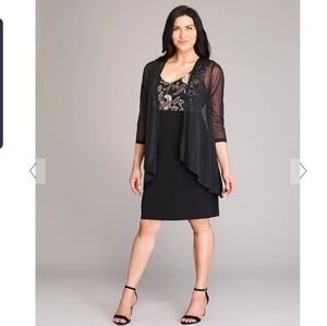 Connected apparel Black and gold party dress